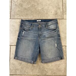 Kensie Jeans Shorts Women Sz. 10/30 Blue Medium Denim Distressed